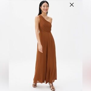 🌷Love Bonito Simone Pleated Single Shoulder Back Twist Jumpsuit XS Sienna